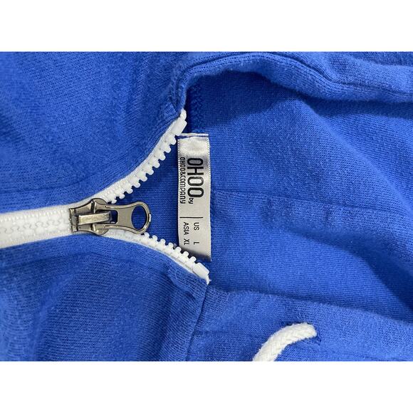 OHOO and Company Blue Hoodie Zippered Sweatshirt Jacket Size Large - Picture 5 of 7